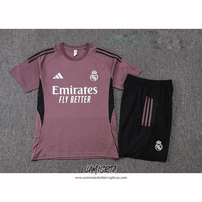 Chandal del Real Madrid 2025-2026 Manga Corta Purpura - Pantalon Corto